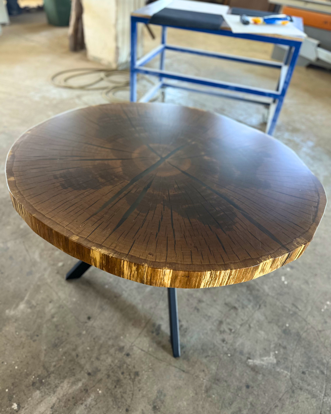 epoxidový stůl dub - průměr 85 cm